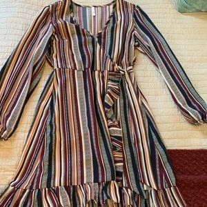 Long sleeve wrap dress